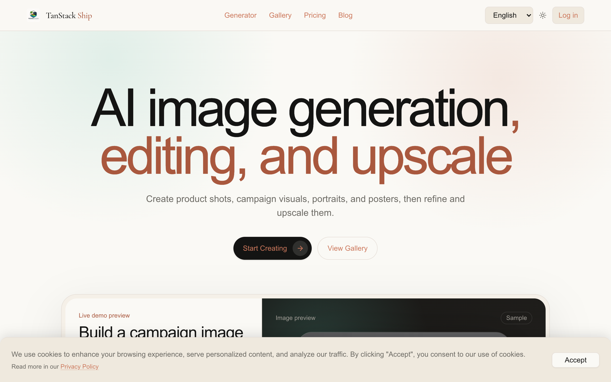 TanStack Ship AI Image Studio Template | Generate, Edit